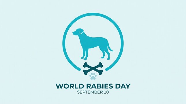 World rabies day logo with dog and bones