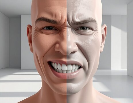 Feedback. Positive, neutral, negative feedback. A face with a smile, ordinary and angry. 3d render