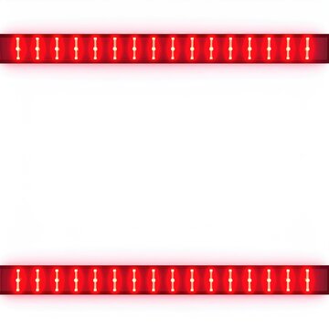 Red LED lights border a white space
