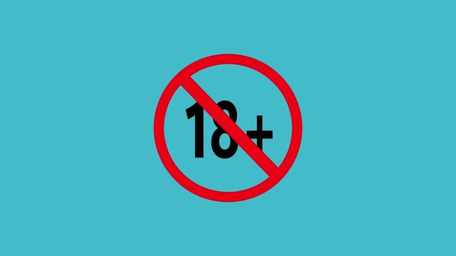 18 Plus Age Restriction Icon Animation