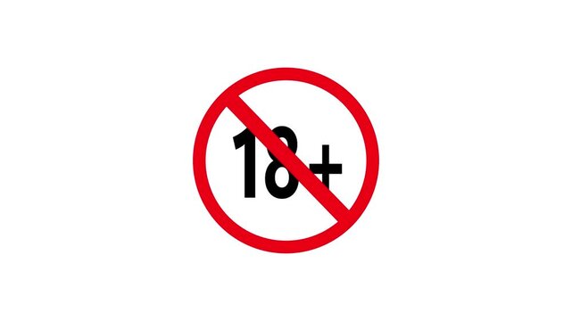 18 Plus Age Restriction Icon Animation