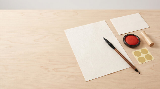 Will testament blank document brush pen seal envelope legal preparation japan copy space