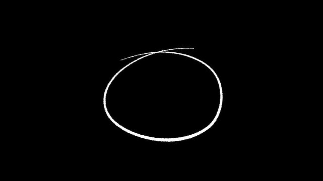 Hand Drawn Red Circle Scribble Animation on transparent Background, Sketch Highlight Marker Loop for Annotation, Presentation and Motion Graphics.