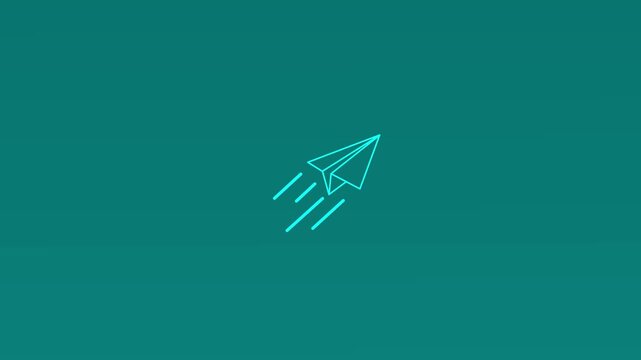 Paper Plane Icon for message sending concept. Paper Airplane Symbol for email and chat communication design. Send Message Icon for digital app interface,Line Art Startup,Motion Graphics 4K.