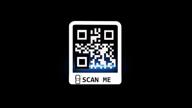 QR code for smartphone. Inscription scan me with smartphone icon. Qr code for payment. Vector illustration on motion graphics animation concept.