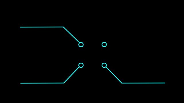 Network Connection, Hub, Social Network Isolated Flat Line Icon. molecule icon. compound of molecular structures PNG Alpha.Concept of Data Cables Transferring Information. 4k animation.