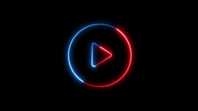 Glowing Audio Play Button Icon Animation in 4K