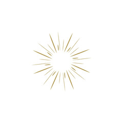 Fototapeta premium Gold Hand Drawn Sunburst Rays Illustration Vintage Retro Radiating Background Vector Style