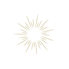 Fototapeta premium Gold Hand Drawn Sunburst Rays Illustration Vintage Retro Radiating Background Vector Style