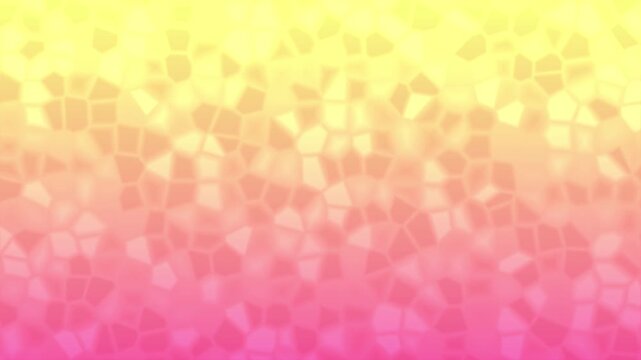 Yellow and pink abstract mosaic background with detailed voronoi geometric pattern, cobblestone cell texture, and soft light gradient