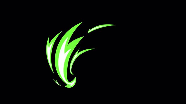 Sword slash Green Crescent Wind fx Animation