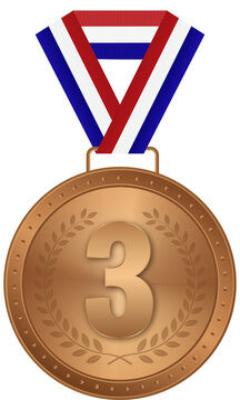 Bronze Medal Award for Third Place. Achievement, Competition, Success Symbol for Sports, Business & Recognition
