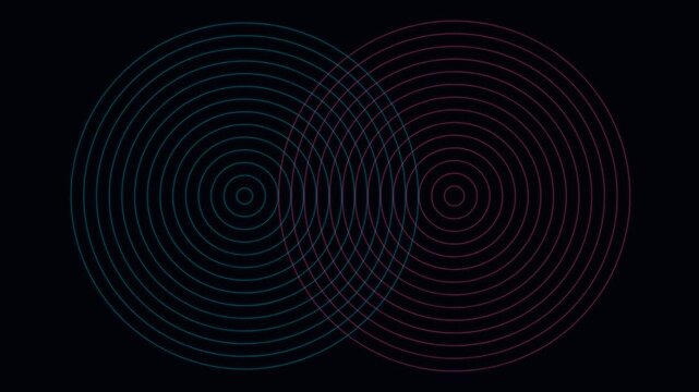 Circular Water Ripple Interference Moire Pattern - Fluid Wave Loop