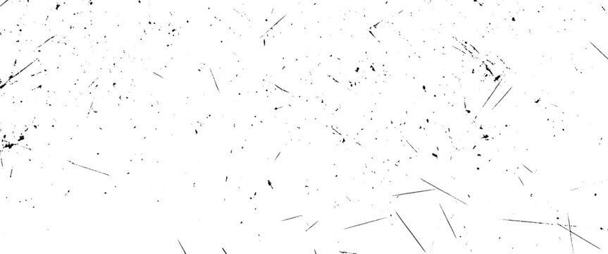 Black speckle and scratch texture overlay on white background abstract grunge pattern