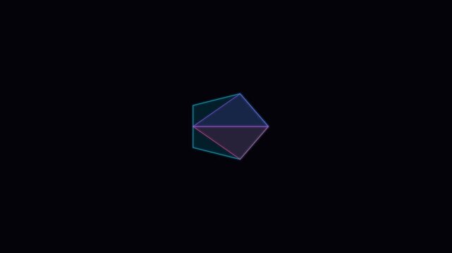 Rotating Gem Crystal Polyhedron Facets - Chromatic Flare Loop