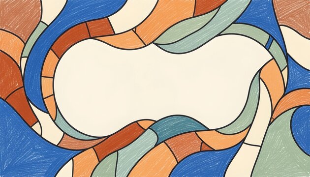 Abstract Stained Glass Mosaic Frame Background Template with Copy Space