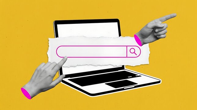 Hand pressing print button on wireless printer. Remote printing from laptop with modern office technology.
