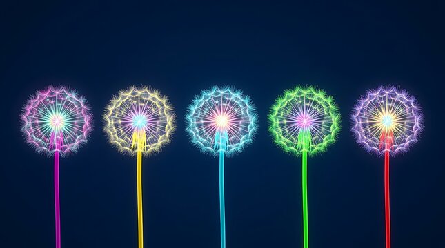 Colorful LED light sticks glowing at night event. Vibrant neon glow sticks for concerts, festivals, and celebrations.