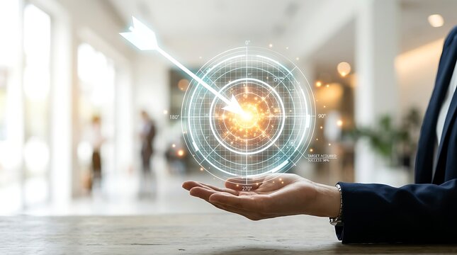 Hand holding futuristic digital globe with glowing network. Business professional using holographic tech for global connectivity solutions.