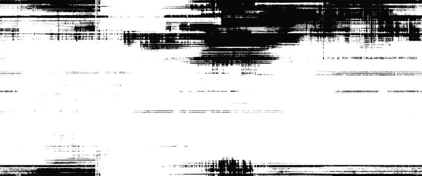 Black and white abstract pattern with horizontal lines and textured blocks