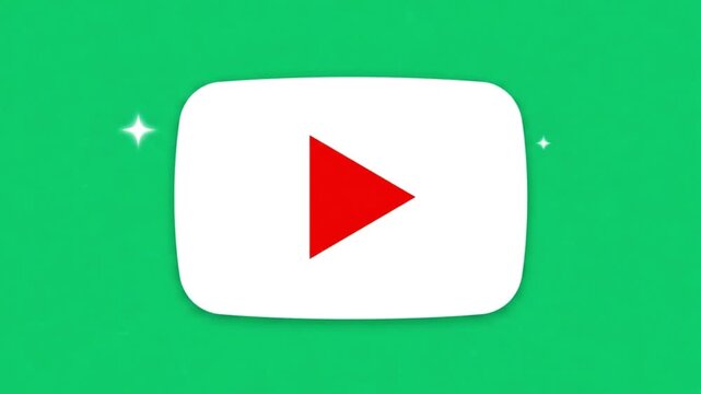 Play button icon with red triangle on green background