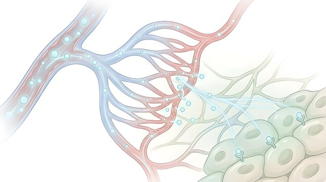 Nutrient exchange between blood capillaries and tissue cells