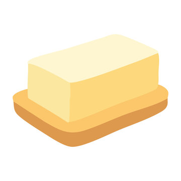 Butter Block Dairy Illustration