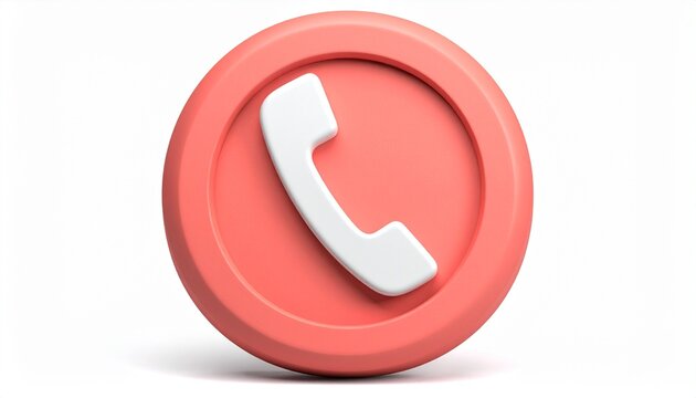 Premium Minimal 3D Telephone Icon for UI UX Design Projects