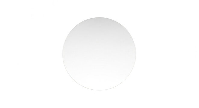 Simple white circle shape on a solid black background isolated on transparent background