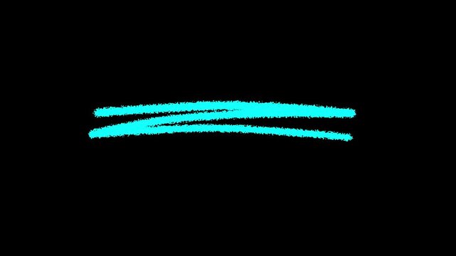 A hand-drawn animated clip featuring a black zigzag underline on Alpha channel.4k motion graphics animation.