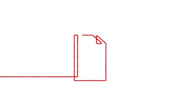 Self animated minimalist continuous line drawing of a blank ID card, file, or document icon ,4k Video.