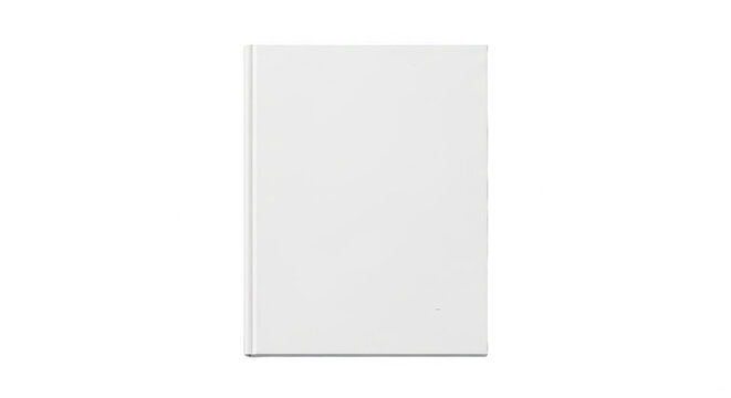 Blank white book cover template for design mockup isolated on transparent background