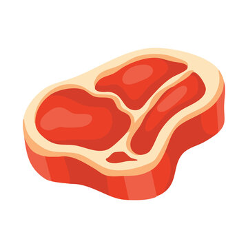 Raw Beef Steak Cut Illustration