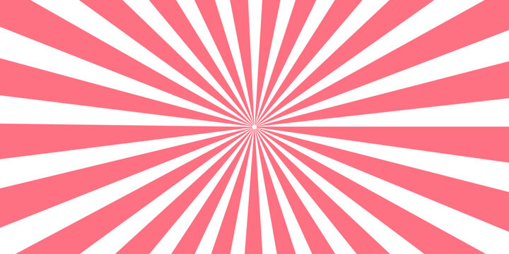 A vibrant graphic resource featuring a radial burst pattern with alternating pink and white stripes radiating from a central point.