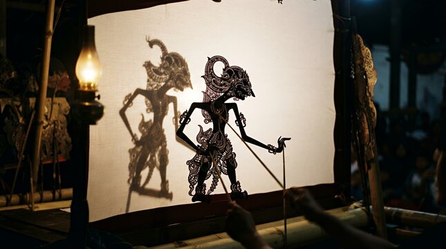 Traditional Wayang Kulit Shadow Puppet Performance