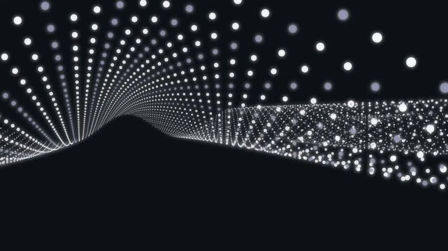 Abstract quantum particle wave motion digital graphic background