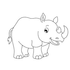 Cute rhino front view character for children's animal learning materials. © The Creative Idea