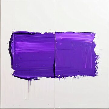 Thick, vibrant purple paint swatches applied side-by-side on a white surface