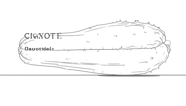 Hand drawn sketch of a dinosaur footprint outline.
