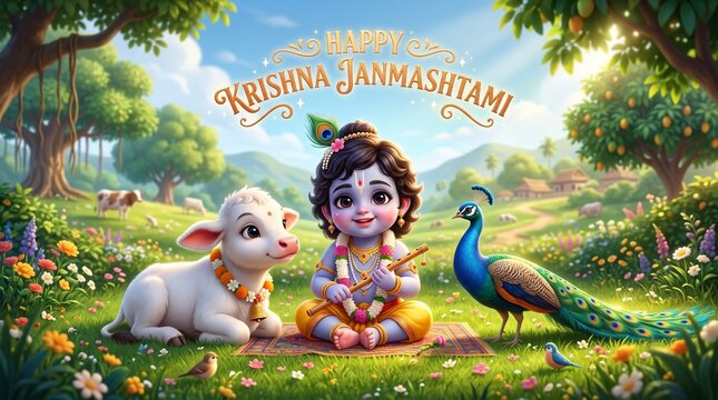 krishna janmastami background