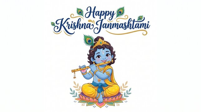 Krishna Janmashtami Vector Illustration.