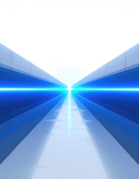 Futuristic glowing tunnel receding to a bright white light