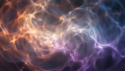 Fototapeta premium Abstract Cosmic Nebula Background with Swirling Gold and Purple Gas Clouds