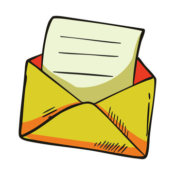 Open Envelope Flat Icon Illustration