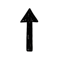 Fototapeta premium Black hand drawn arrow pointing up isolated on transparent background