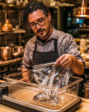 Sous Vide Cooking Techniques in a Professional Restaurant Kitchen: Journey into Modern Cuisine with a Chef's Apron