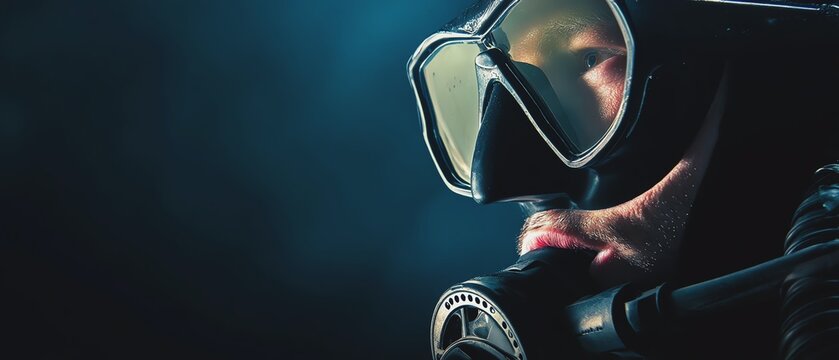Diver preparing for underwater exploration.
