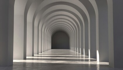 Fototapeta premium Minimalist Architectural Tunnel with Symmetric Arches