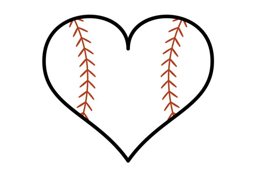 vector baseball heart icon clip art isolated on transparent background
