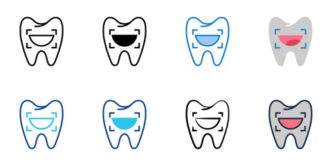 Smile design icons set multiple style collection. Editable stroke  © Gravisio